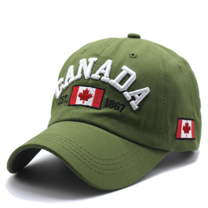 Cappellino da Baseball in Cotone alla Moda Canada Bandiera del Canada Cappello Snapback Regolabile Cappellini da Baseball da Uomo Gorras