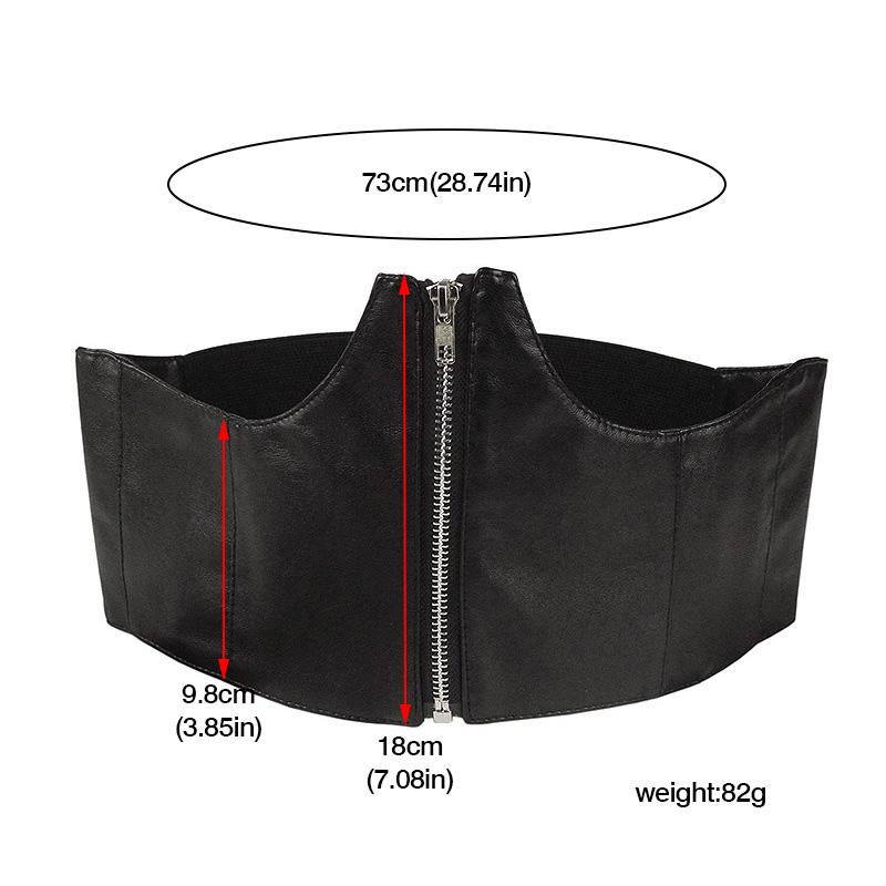 Black Corset Wide Belt Pu Leather Slimming Body Belts for Women Elastic High Waist Waistband