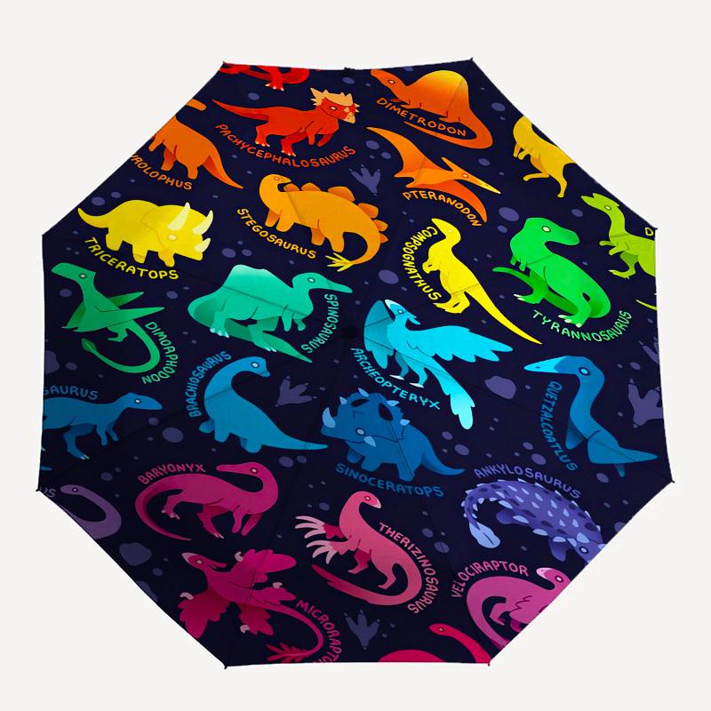 1pc Dinosaur Evolutionary Chart Umbrella with Plastic Handle,Suitable for All Seasons UmbrellaPT574