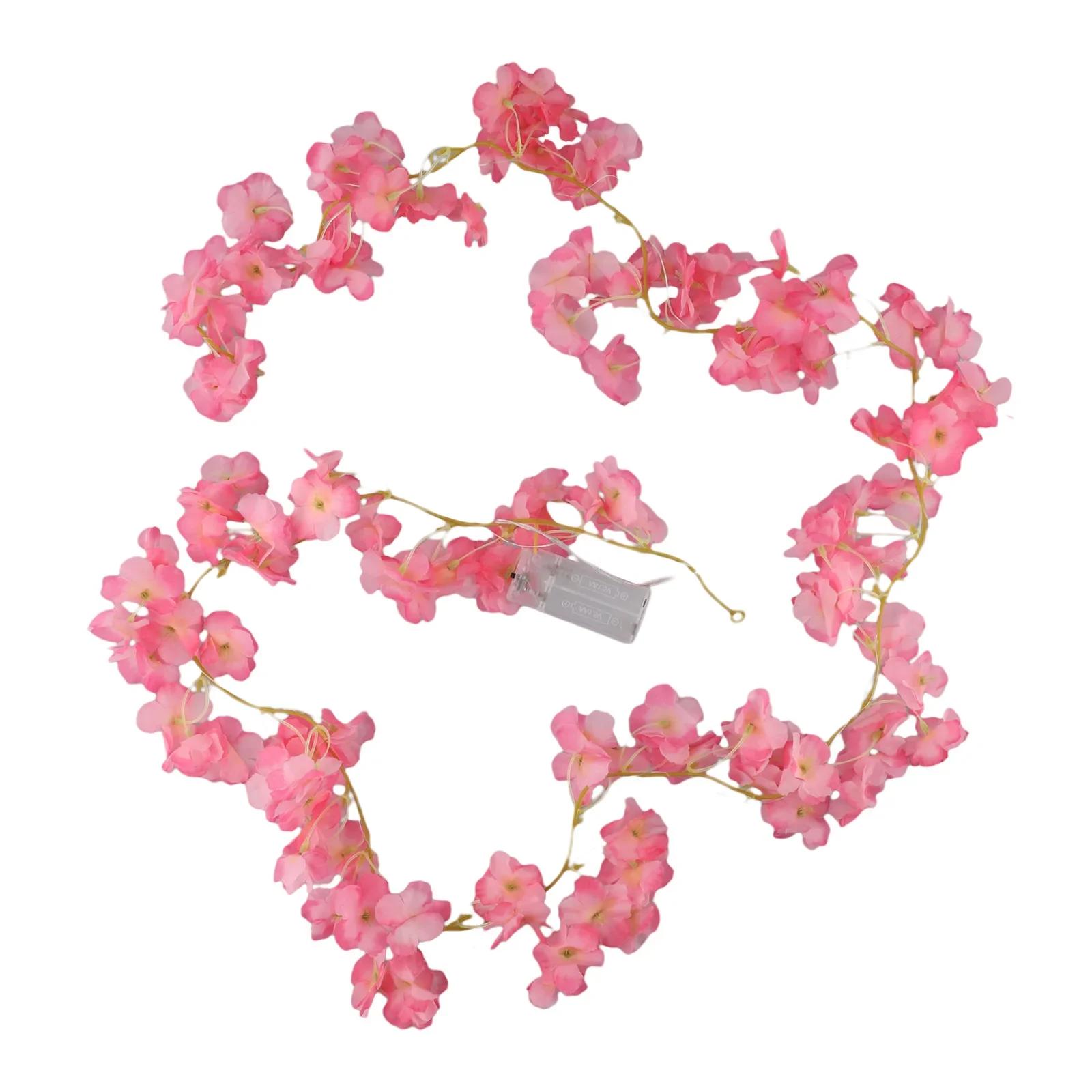 

For Cherry Blossom String Light 20LED Garland Artificial Flower Garland Vines Fairy Lights For Bedroom Wedding Party Accessory