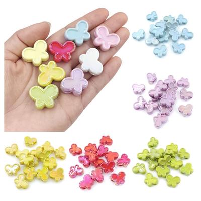 Home Partyzubehör Halskette Handgemachte Materialien 5 Stück Schmetterling Lose Perlen Armband DIY UV Dazzle Acryl Schmuckzubehör Mode