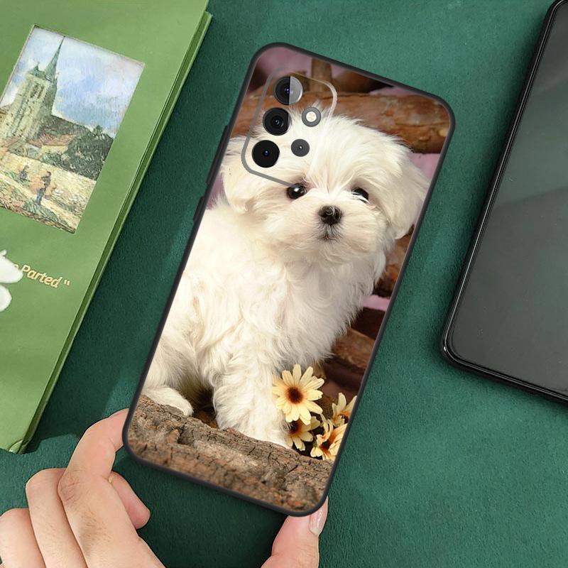 Maltese Dog Puppies Soft Cover For Samsung Galaxy A54 A53 A73 A13 A71 A51 A14 A52 A32 A12 A22 A52S Back Case