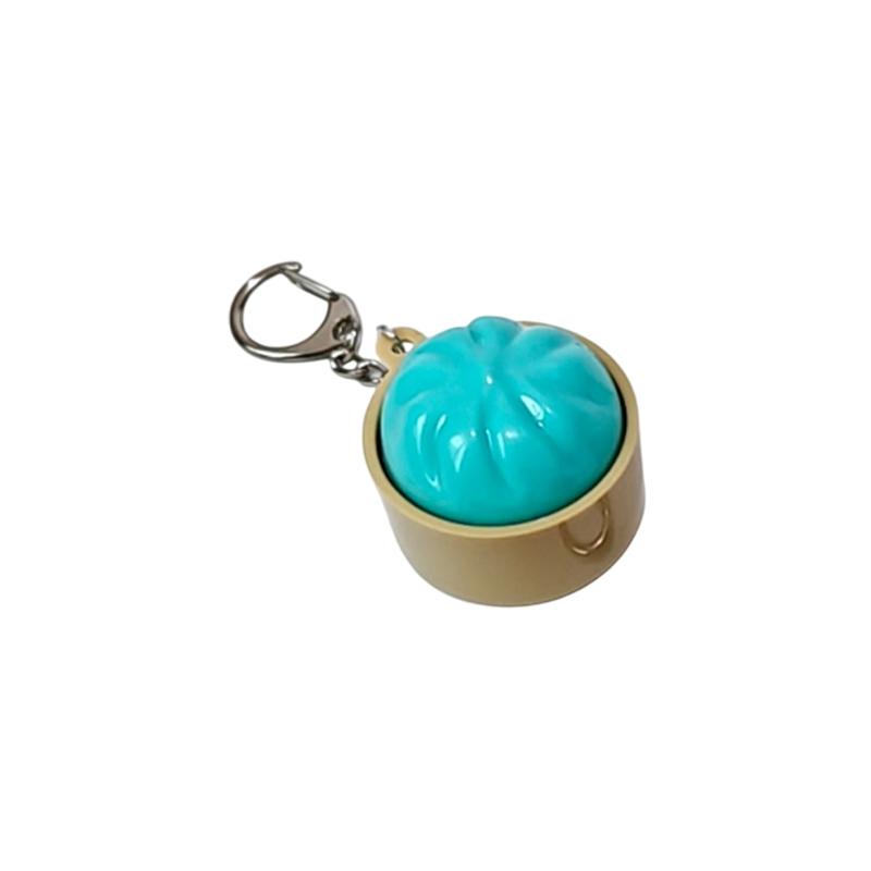 Funny Dumpling Bao Bun Keychain Fidget Clicker With LED Light Portable Stress Relief Toy for Travel Commute