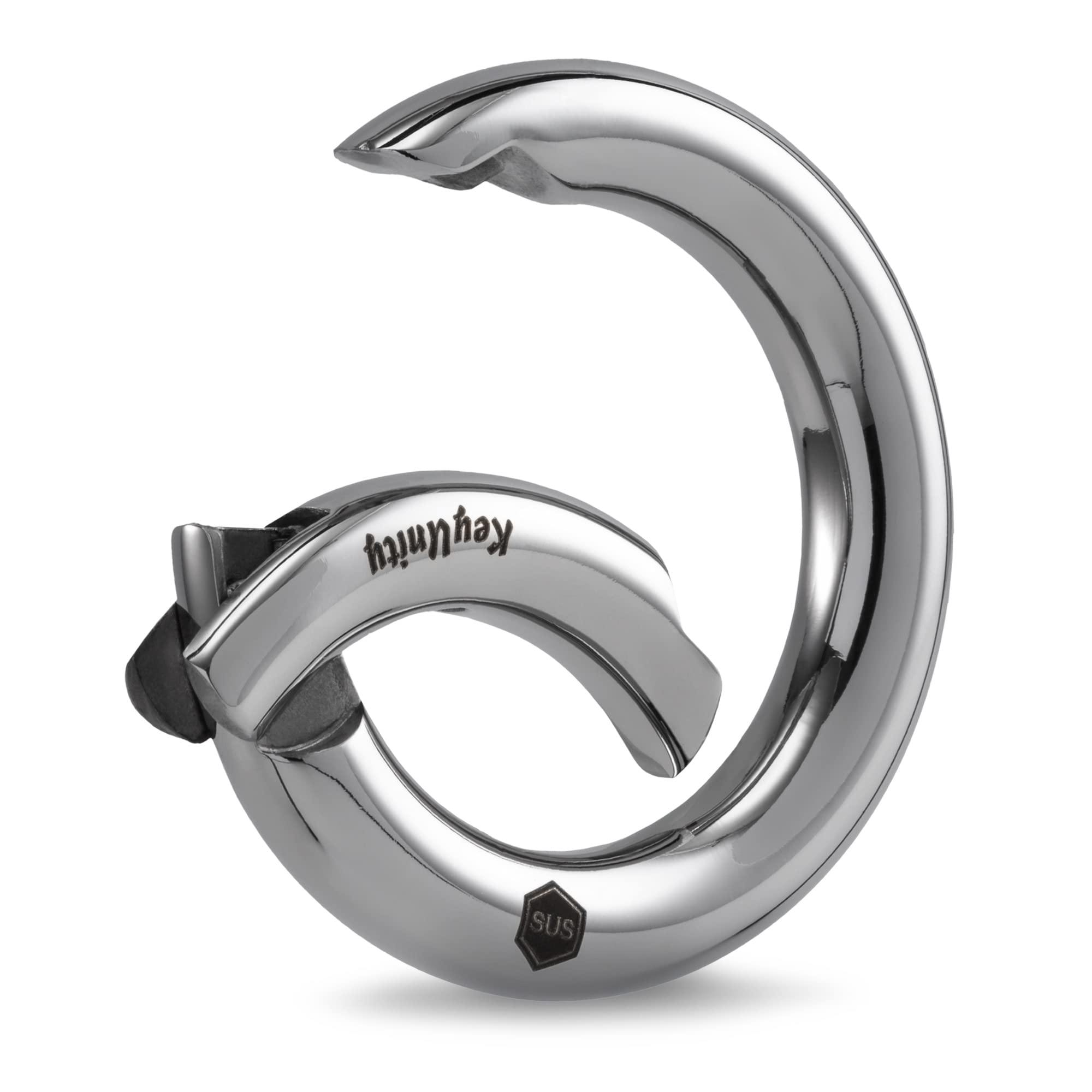 

KeyUnity KS06 Круглый пружинный карабин из нержавеющей стали для сумки для ключей, на плечо, серебристый, карабин, кольцо, карабин, О-образный зажим, защелка, держатель и ремешок,