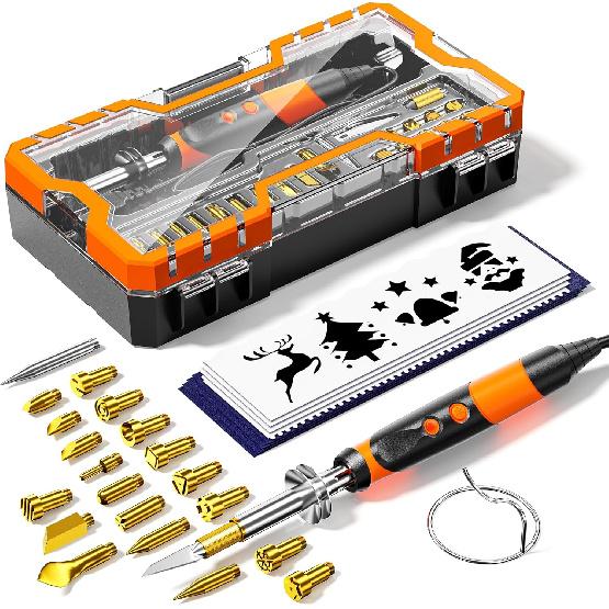 Wood Burning Kit Professional Pyrography Wood Burning Tool, Wood Burner Kit with Accessories for Embossing Carving DIY Adults Crafts Beginners