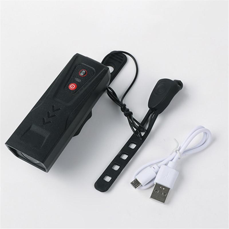2 In 1 Usb Rechargeable Bike  Light Front Bicycle Horn Set Waterproof Front Light For Outdoor Sports