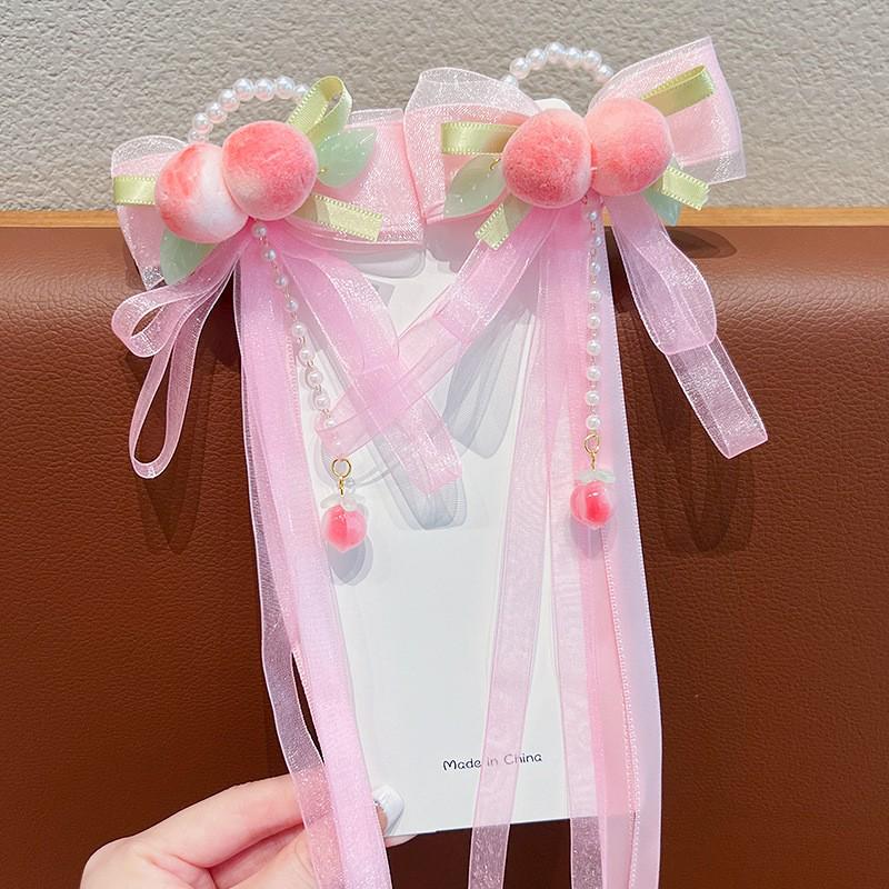 Children's Hanfu Hair Accessories: Fairy Butterfly Tassel Headdress & Ribbon Hairpin Set