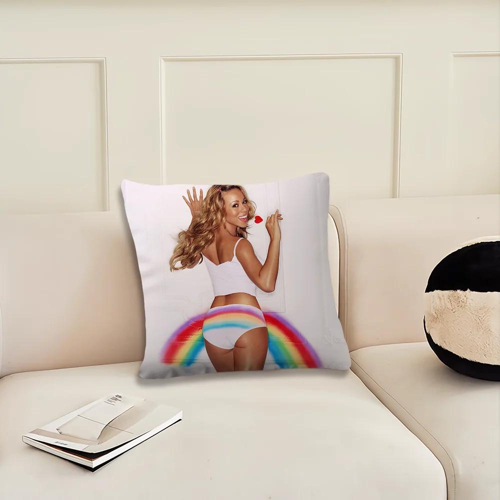 Singer M-Mariah Carey Rainbow Decoration Room Home Sofa living Office Car Nordic Simplicity Pillow Cover