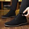 Mode Britischer Stil Matt Schwarz Stiefeletten für Herren Mode Lässig Retro Schnürung Einfarbig Herbst Winter Neue Designer Schuhe Stiefel Mann