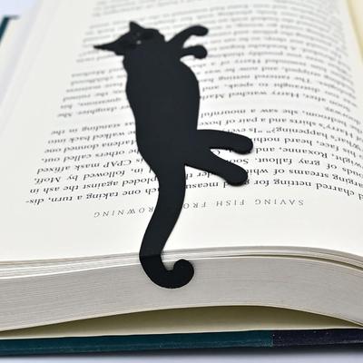 Metal Cat Bookmark Set Lightweight Iron Page Holders with Black Cat Design Non-Slip Bookmarks Gift for Book Lovers And Cat Enthusiasts