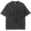 God Good Letter Print Women's Washed T-Shirt Oversized Crew Neck Short Sleeves Minimalist Fashion Simple Top Basic Tees