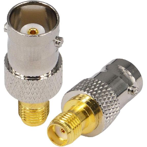 Boobrie 2-Pack BNC Female To SMA Female Coax Connector BNC To SMA RF Coaxial Adapter Female To Female Antenna Cable Connector for SDR Ham Radio