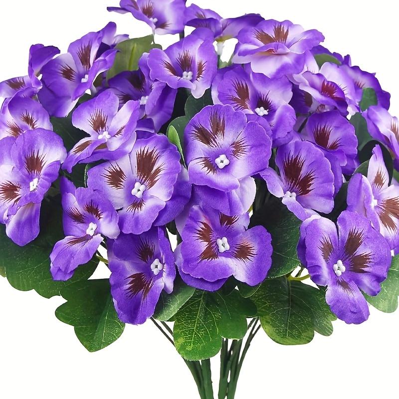 

6 шт. искусственных цветов анютины глазки, устойчивых к ультрафиолетовому излучению, для наружного декора – яркие цветы для украшения сада, крыльца, патио и оконного ящика, садовое украшение 6pcs фиолетовый