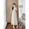 French Gentle Wind Super Fairy Temperament Floral Long Dress To Ankle Women's Extended Version Tall Short-sleeved Long Dress