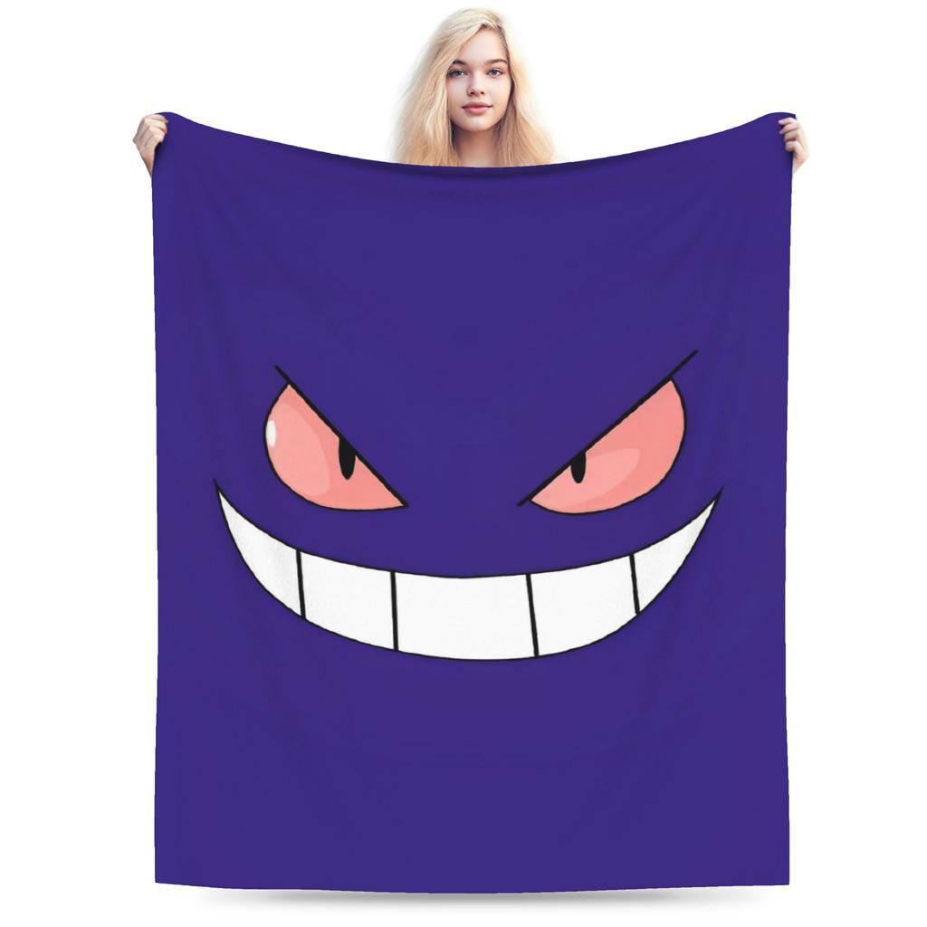 Funny 3D Pikachu Dotted Face Blanket Pokemoned Travel Flannel Bedding Throws For Living Room Soft Warm Quality Bedspread Gift