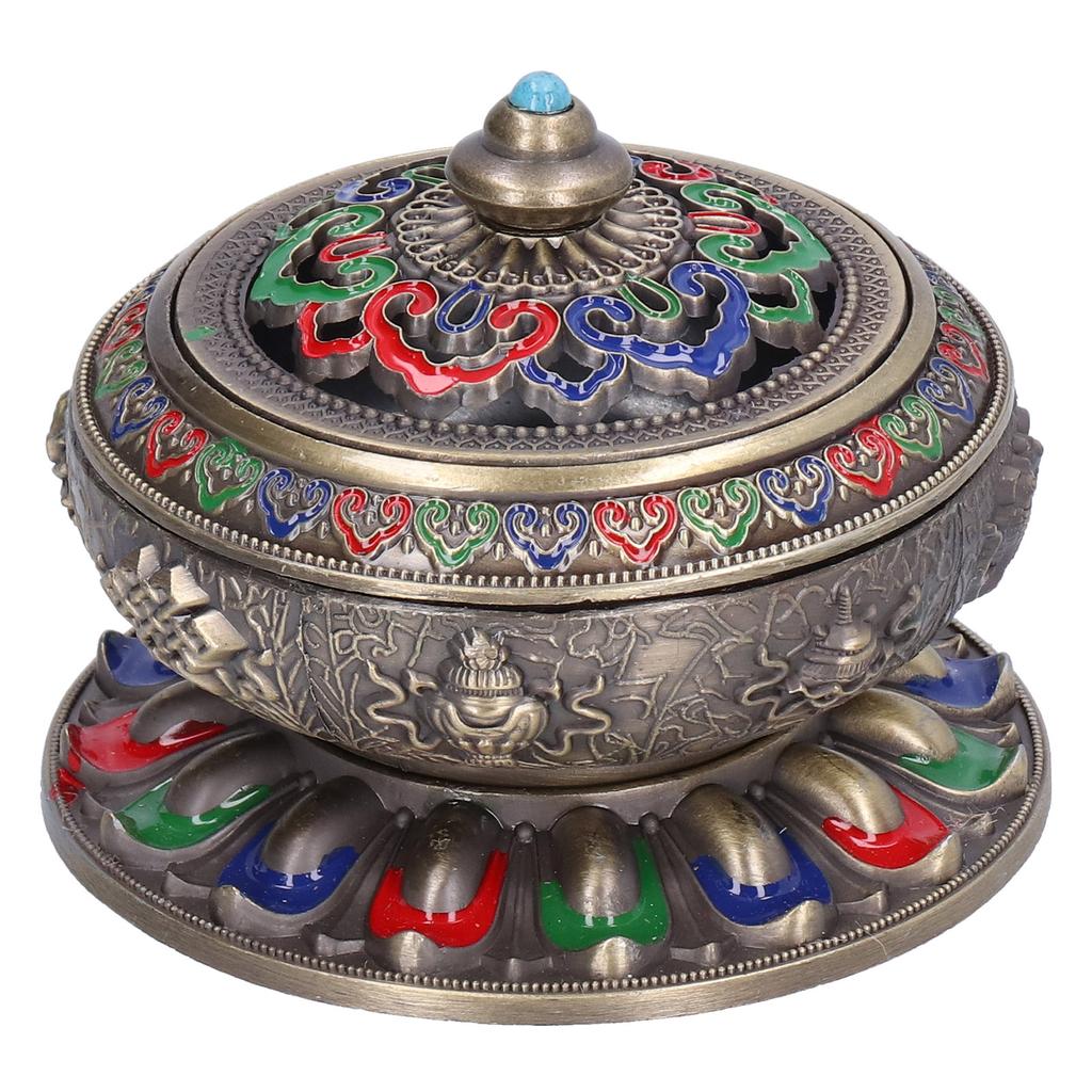 Vintage Incense Burner Copper Alloy Incense Holder for Living Room Tea Ceremony OrnamentsGreen