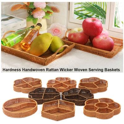 Härte Rattan Korbweide Geflochtene Servierkörbe Handgeflochten Khaki Restaurant Serviertisch Tischaufsteller 10 Stile Rattan Korb