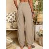 2026 Women's Solid Color Casual Pants Loose Home Harem Breathable Long Pants