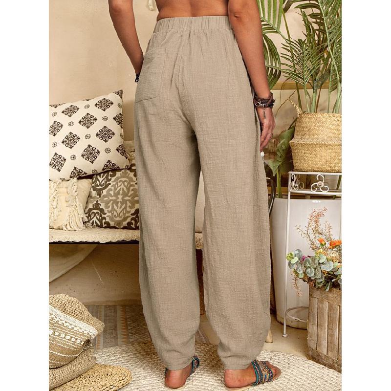 2026 Women's Solid Color Casual Pants Loose Home Harem Breathable Long Pants