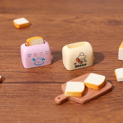 1/2Pcs Doll House Mini Simulated Toast Bread Maker Food Play Decoration Diy Model Miniatures Scene Props Resin Accessories