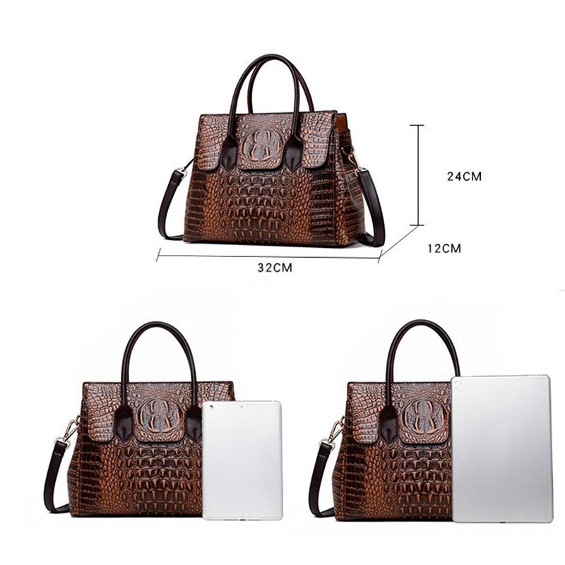 Women Handbag PU Leather Shoulder Bags Women Crocodile Luxury Handbags Women Bags Designer Crossbody Bags Female Retro Tote Handbags