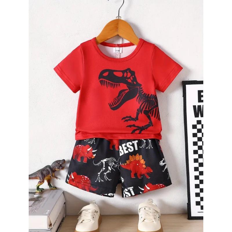 Cool Dinosaur Children's Set 3D Print Summer T-Shirt Casual O-Neck Kids Short Sleeve Tee Outdoor Comfortable Children's Clothing