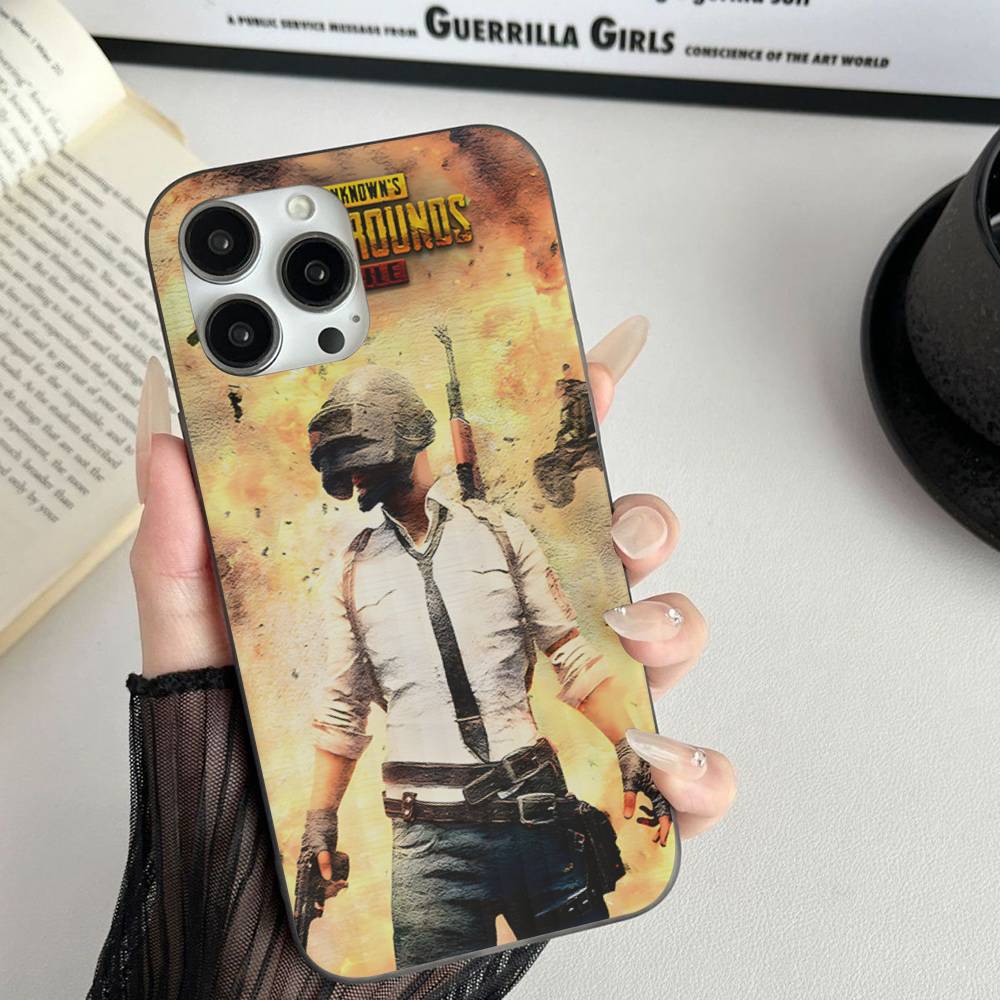 Game P-PUBG B-BATTLEGROUNDS For iPhone 16 15 11 12 13 14 17 Pro Max PLUS Pro Soft Corrugated Silicone Back Phone Case