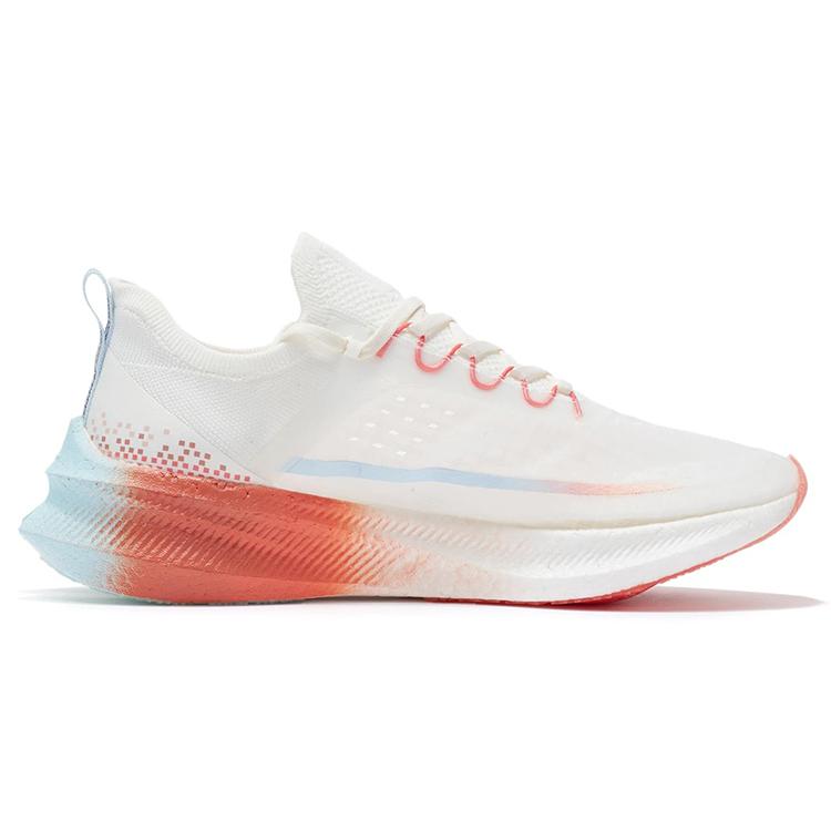 Li Ning Feidian Challenger Racing Abrasion Resistant Breathable Low Top Running Shoes Women's Ecru ARMR012-3