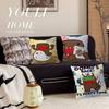 Cute Domo-Kun Maple Design Cushion Cover Happy Autumn Harvest Decor Holiday Decorati Pillow Cover