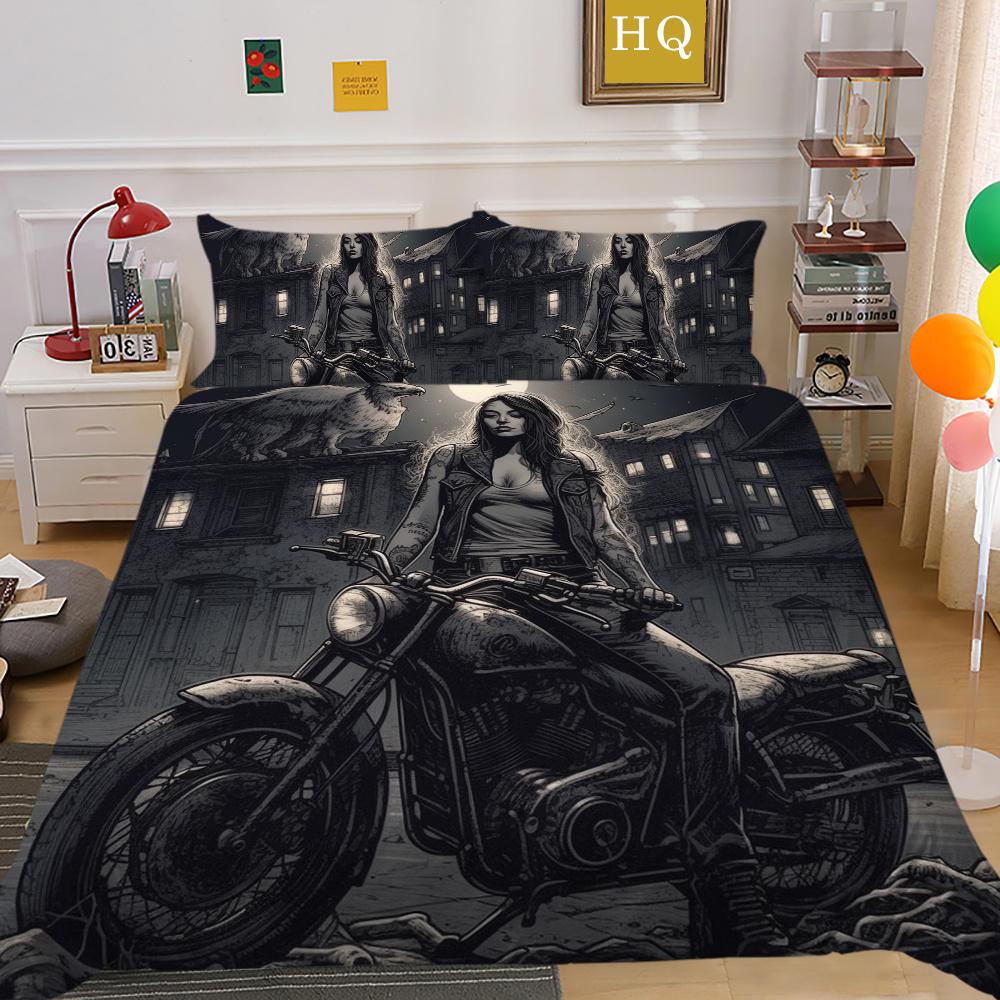 Beauty Skull Printed Comforter Cover Set Full Size Microfiber Home Textiles High Quality Luxury Bedspreads