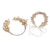 Handmade Plastic Resin Wedding Crowns Headpiece With Golden Leaf Design Hair Ornament For Brides Photoshoots and Parties