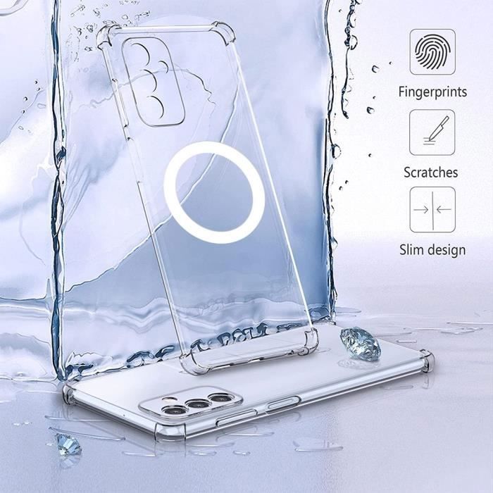 Coque pour Samsung Galaxy M13 - BOOLING - Cercle Métal Antichoc - Transparent - Souple - Silicone
