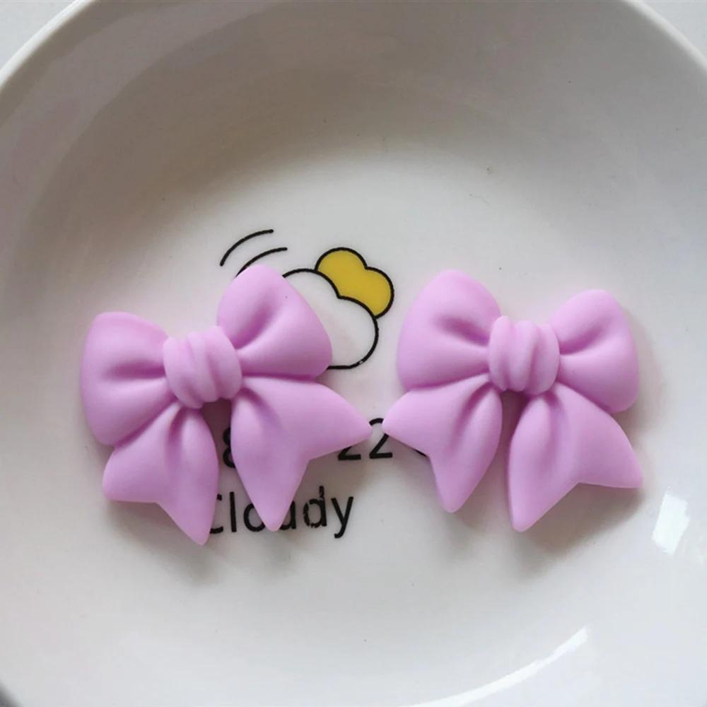 10PCS Cartoon Colorful Bow Resin Decoration Crafts Flatback Cabochon Scrapbooking Fit Phone Decor Embellishments DIY Accessories