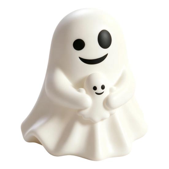 Small Ghost Statue for Shelf Halloween Cute Figurine, Mini Cartoon Statue, Little Spooky Desk Accessory Autumn Desktop Ornament Tiered Tray Home Table