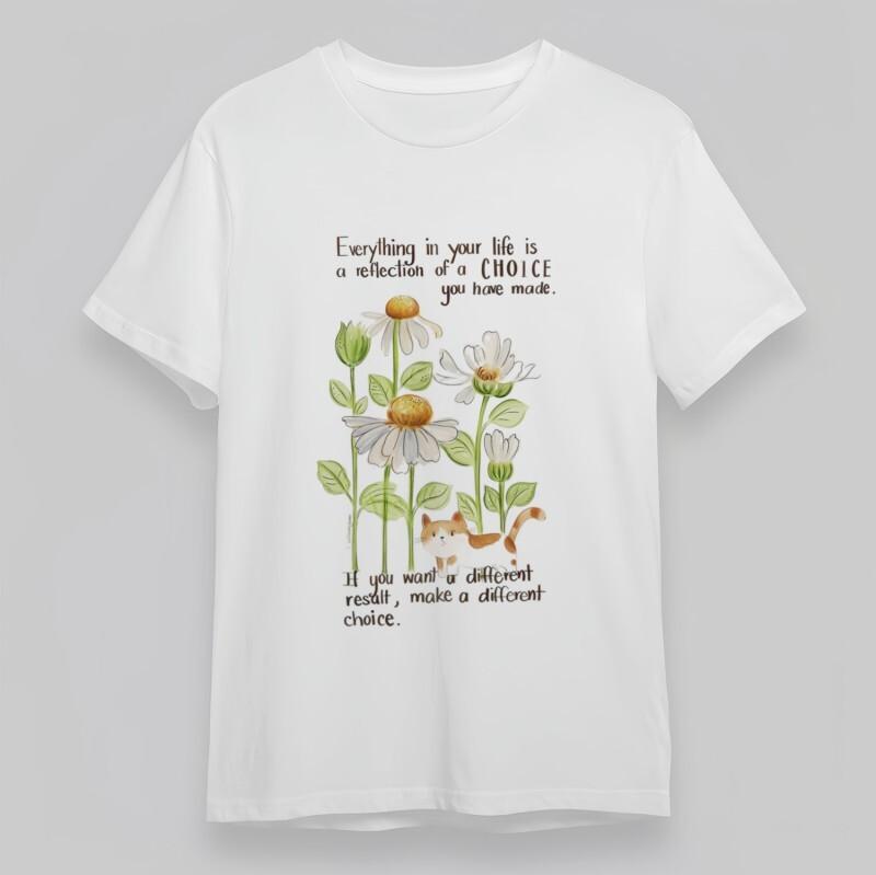 

Women s Oversize Classic T-Shirt Make Different Choices Floral Fox Artwork Tee XL