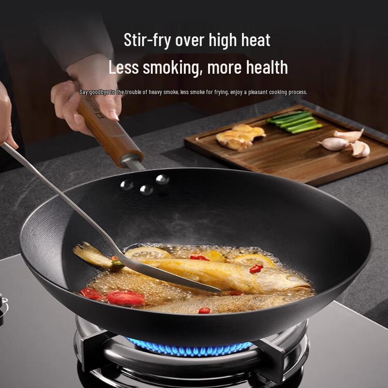 Kangbakh Deep Cast Iron Non-stick Wok & Frying Pan