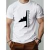 Ανδρικό Casual Καλοκαιρινό T-Shirt με Σχέδιο Αεροπλάνου Vintage - Κουπ Λαιμός, Κοντό Μανίκι, Διαπνέον Βαμβάκι, Ιδανικό για Ενθουσιώδεις Αεροπορίας