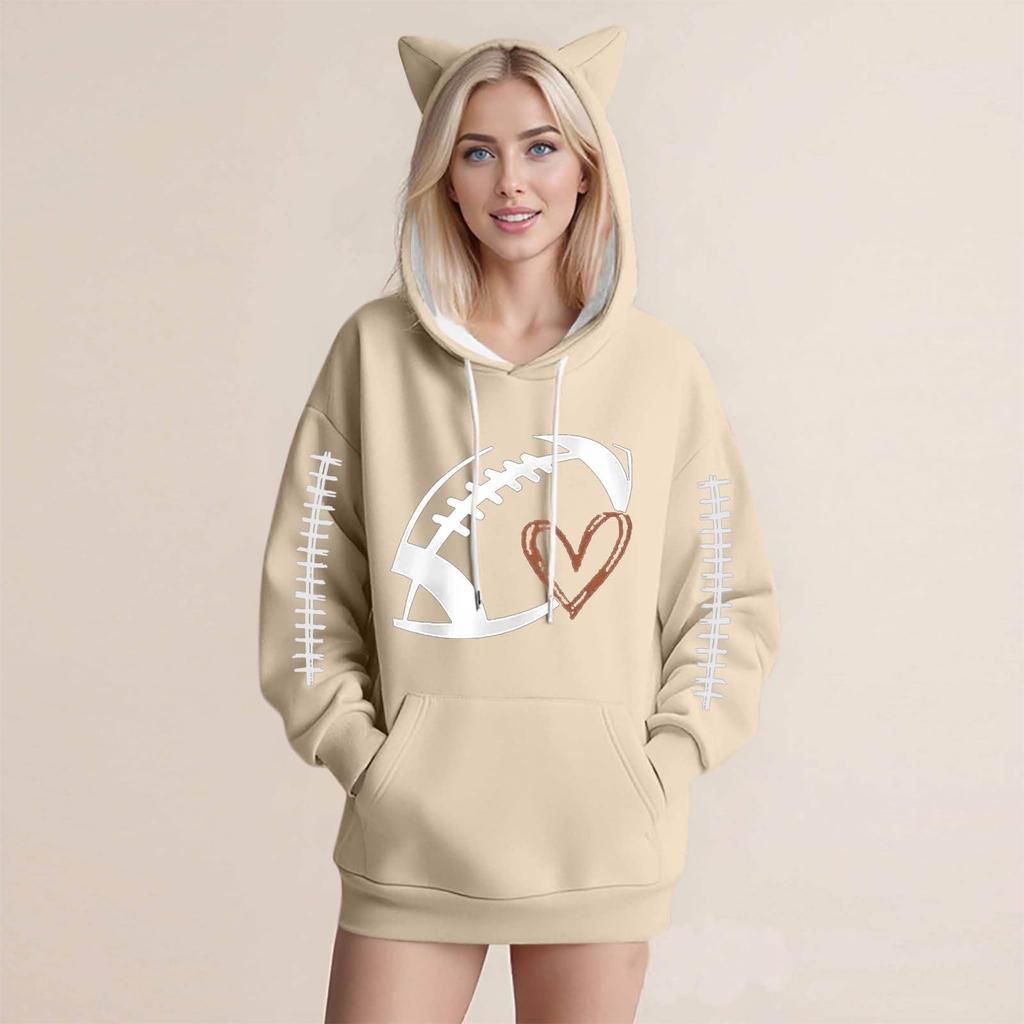 Women's Fashion Casual Long Sleeve  Hooded Sweatshirt Tops