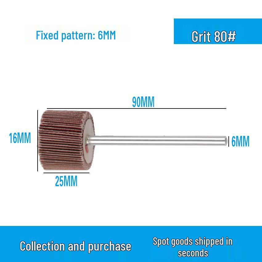 

Набір з 6 штук наддовгих пелюсткових кругів з фіксованим хвостовиком для шліфування внутрішніх отворів, полірування та видалення іржі