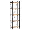 5 Shelf Bookshelf 60 X 30 X 180 Cm Reclaimed Wood Brown