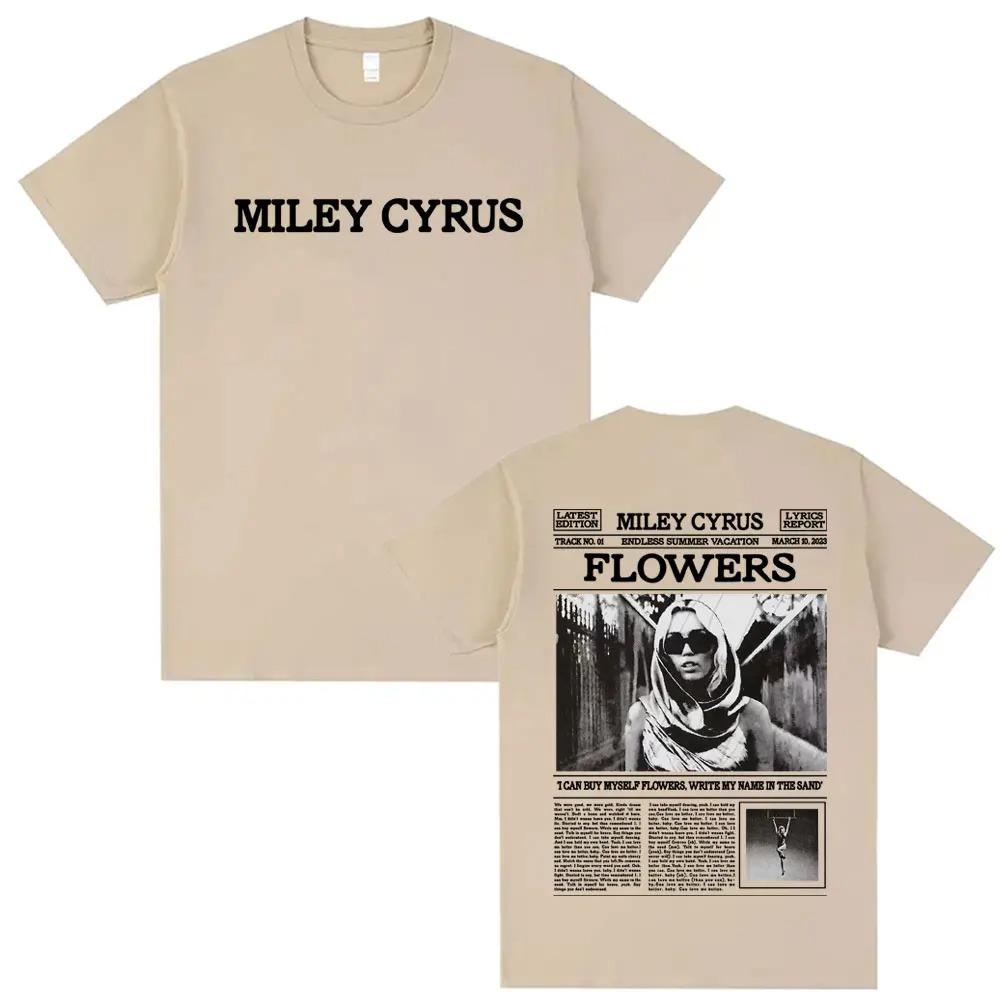

Unisex Miley Cyrus Flower Lyrics TShirt 90s Poster Design 100 Cotton Fashion Vintage High Quality Casual Wome And Men Tshirts 4XL