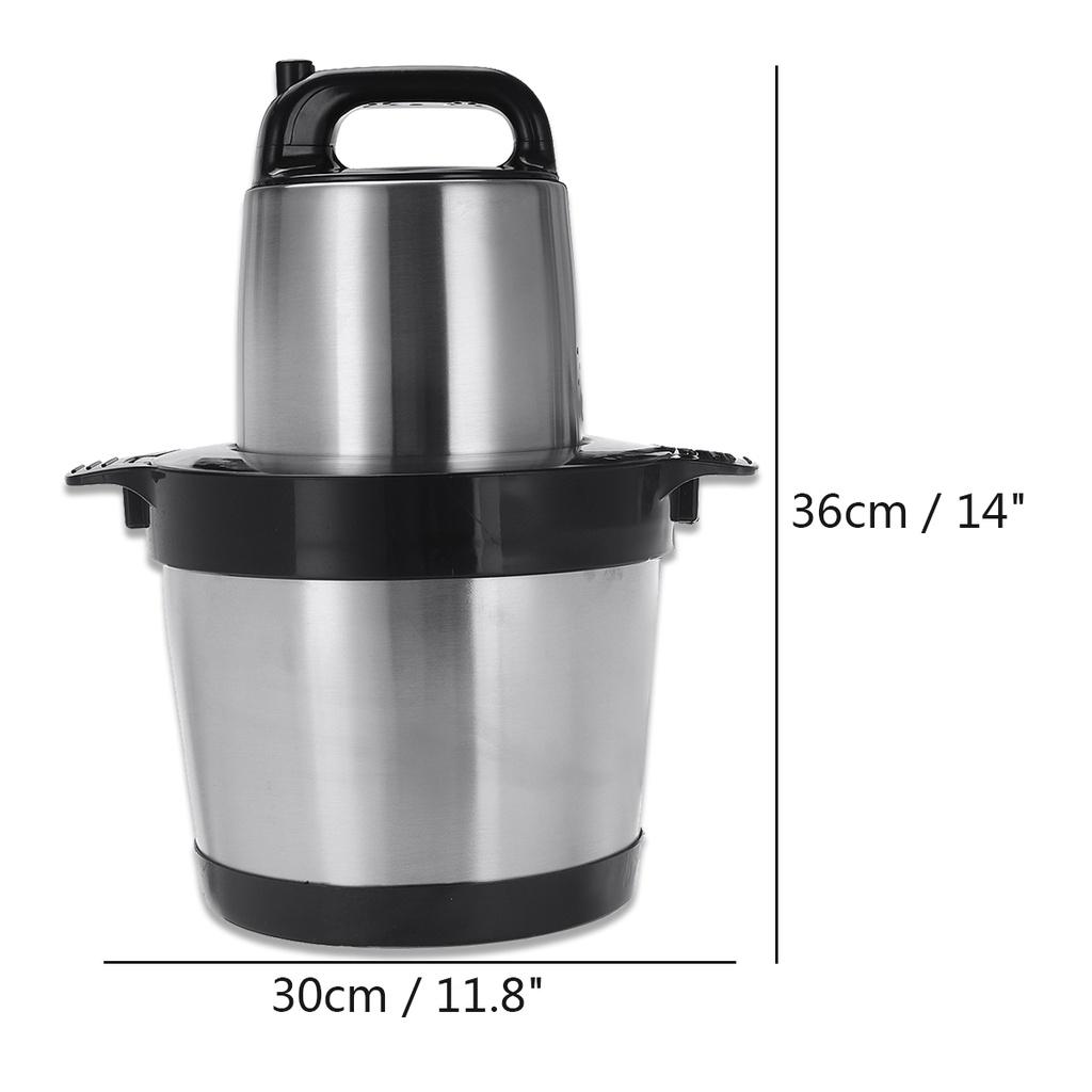 6L Electric Meat Mixer Blender Grinder with Double Knife Stainless Steel Electric Chopper Automatic Mincing Quiet Food Blender