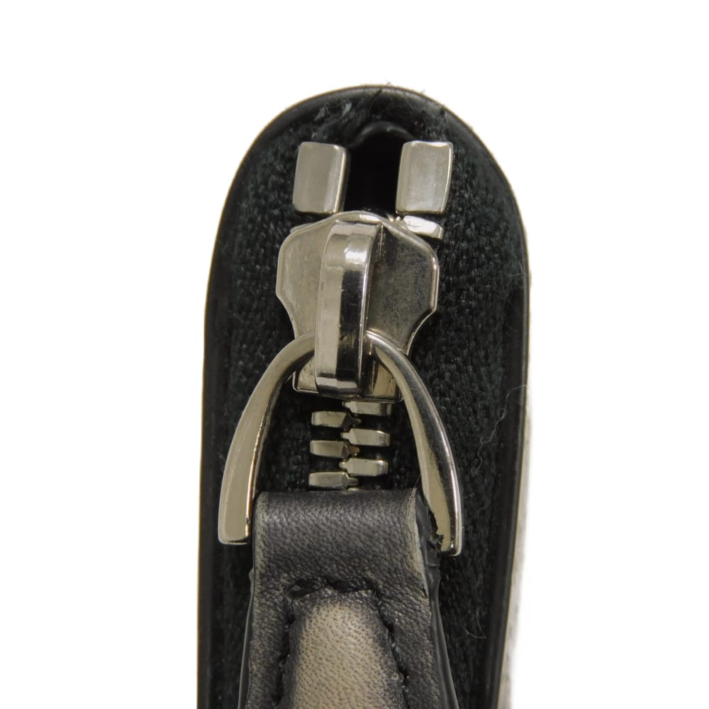 Used Wapa Money Purse 11828 7943 New Logo Scritto Leather Zip Around Nero Current Calligraphy Nero Grigio Men's from