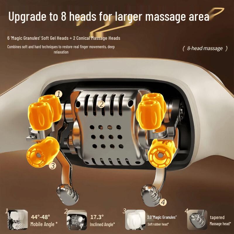 AUX 8-Head Neck Massager with Heat and Kneading CN plug (adapter included)