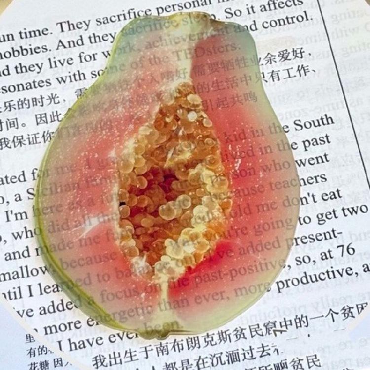 10Pcs Cartoon Fruit Bookmarks Realistic Fruit Acrylic Bookmarks Reading Aid For Book Lovers Library Travel Daily Use