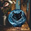 Black Cat Wall Art Metal Tin Sign Water Design Home Office Beach Villa Decor