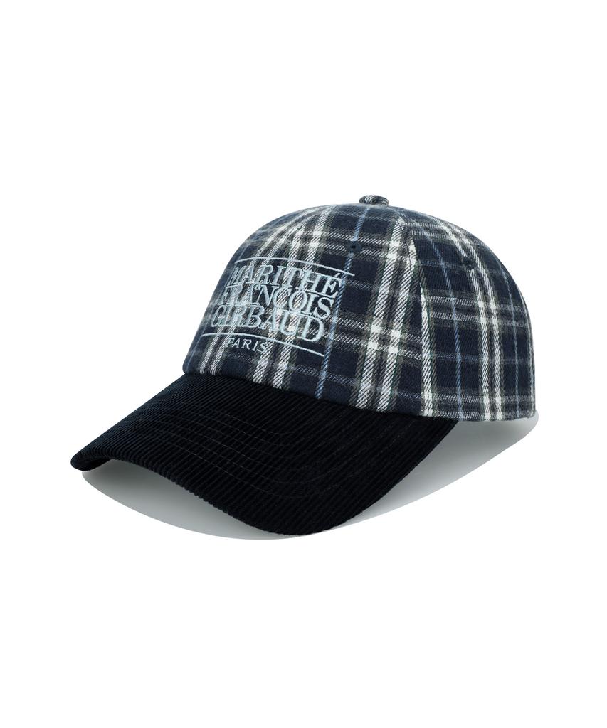 Malittepeulangsowajeobeo Classic Logo Two Tone Check Cap Navy