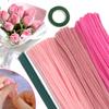 URSDIART Craft Mall Flower Mix Kit 300 Pieces 6mm Artificial Flower Stems 10 Pieces Floral Tape Green 1 Roll DIY Decoration Art and Craft Supplies