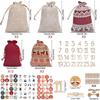 Christmas Countdowns Bag With Reinforced Drawstring Sustainable Burlap Fabric For Seasonal Surprises