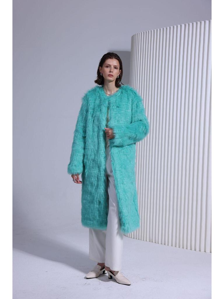 Women's Eco-Friendly Faux Lamb Curly Fur Coat - European & American Style Overcoat